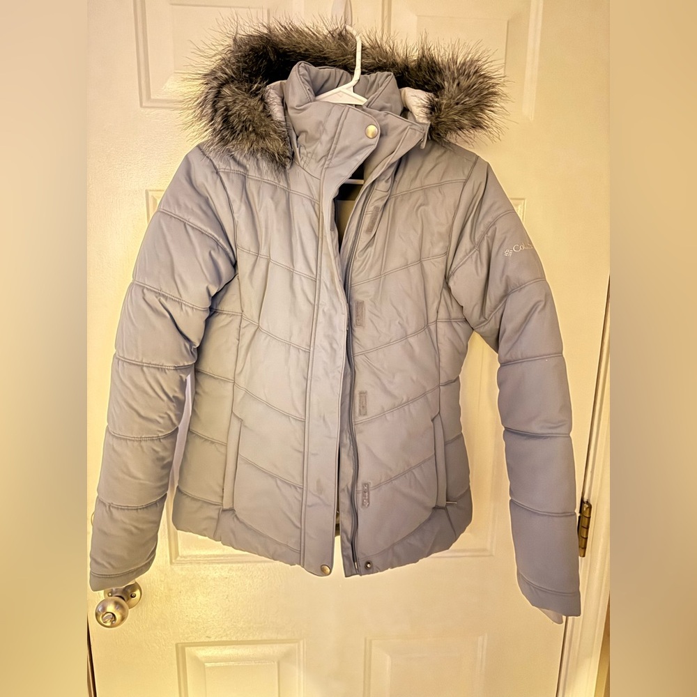 Columbia Gray Jacket with Blue Accents